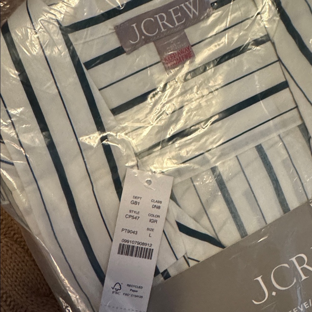 J.Crew Cotton poplin long-sleeve pajama pant set in peppermint stripe CP547 - Picture 5 of 6